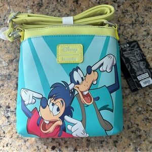 Loungefly Disney Goofy and Max Crossbody Bag - Teal and Lime